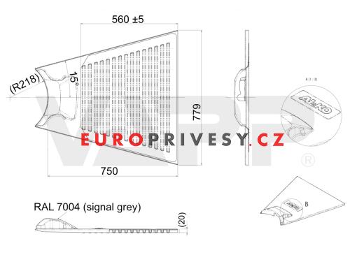 AL-KO kryt oje karavanu EURO 750 - 15 st. šedý