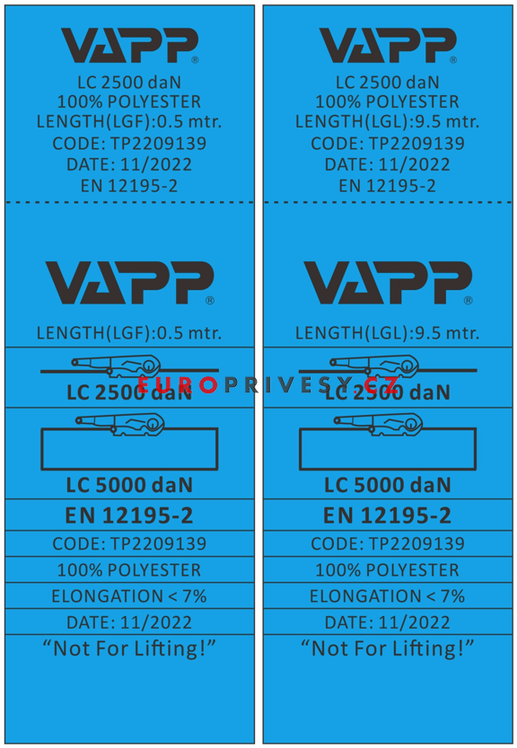 Upínací souprava 50 mm/ 8 m/5 t, dvojité háky