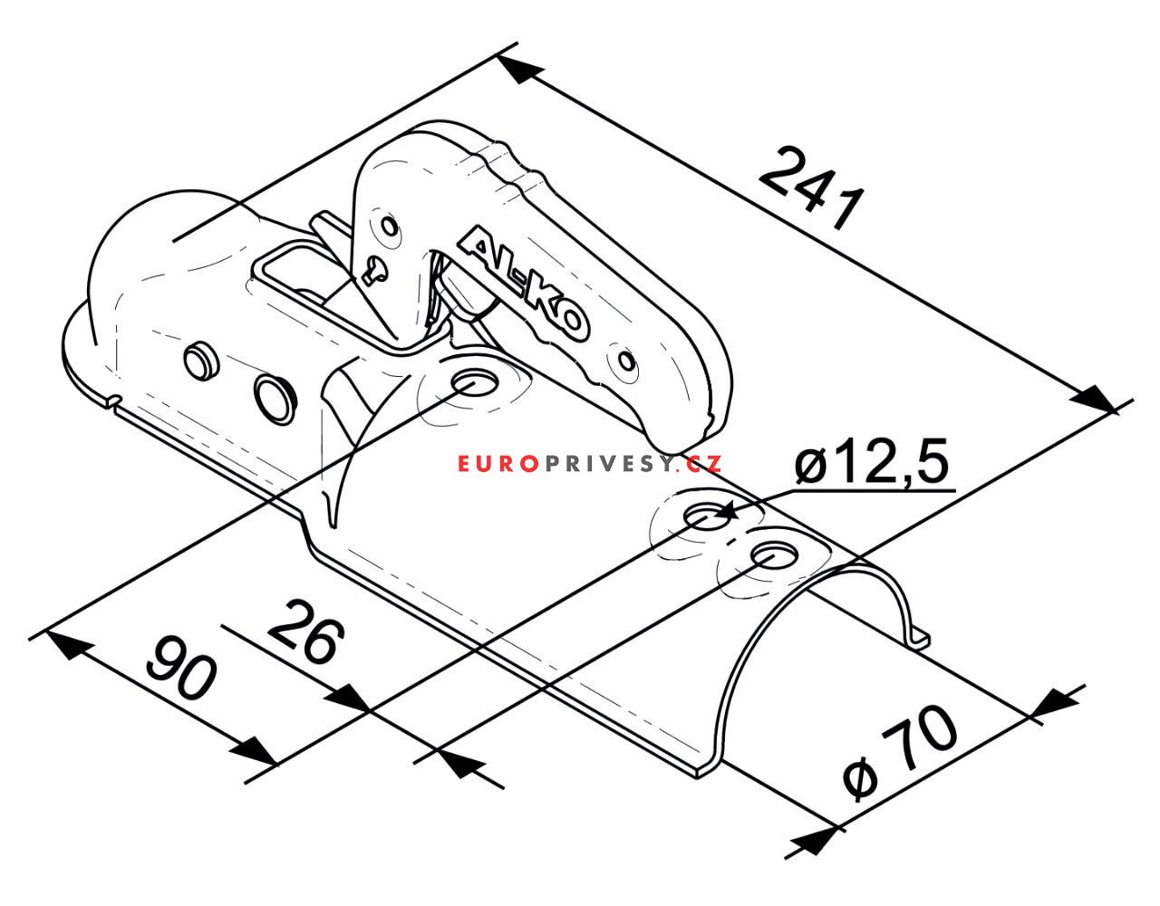 Tažná spojka AL-KO AK 7 PLUS - 70 Ausf. C pr. 70, 750 kg
