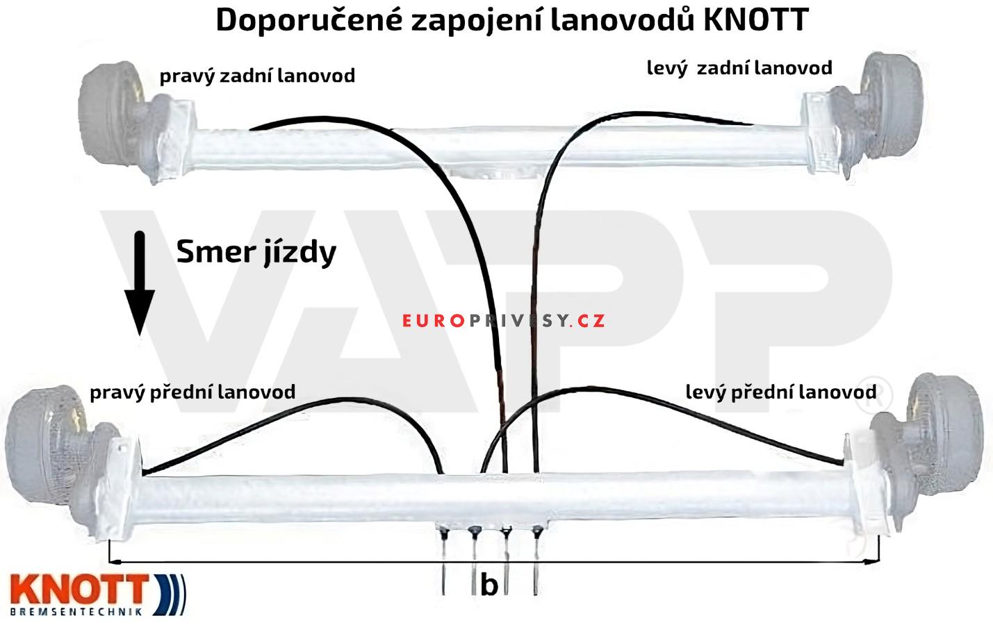 Lanovod brzdový KNOTT nerez, závit M8