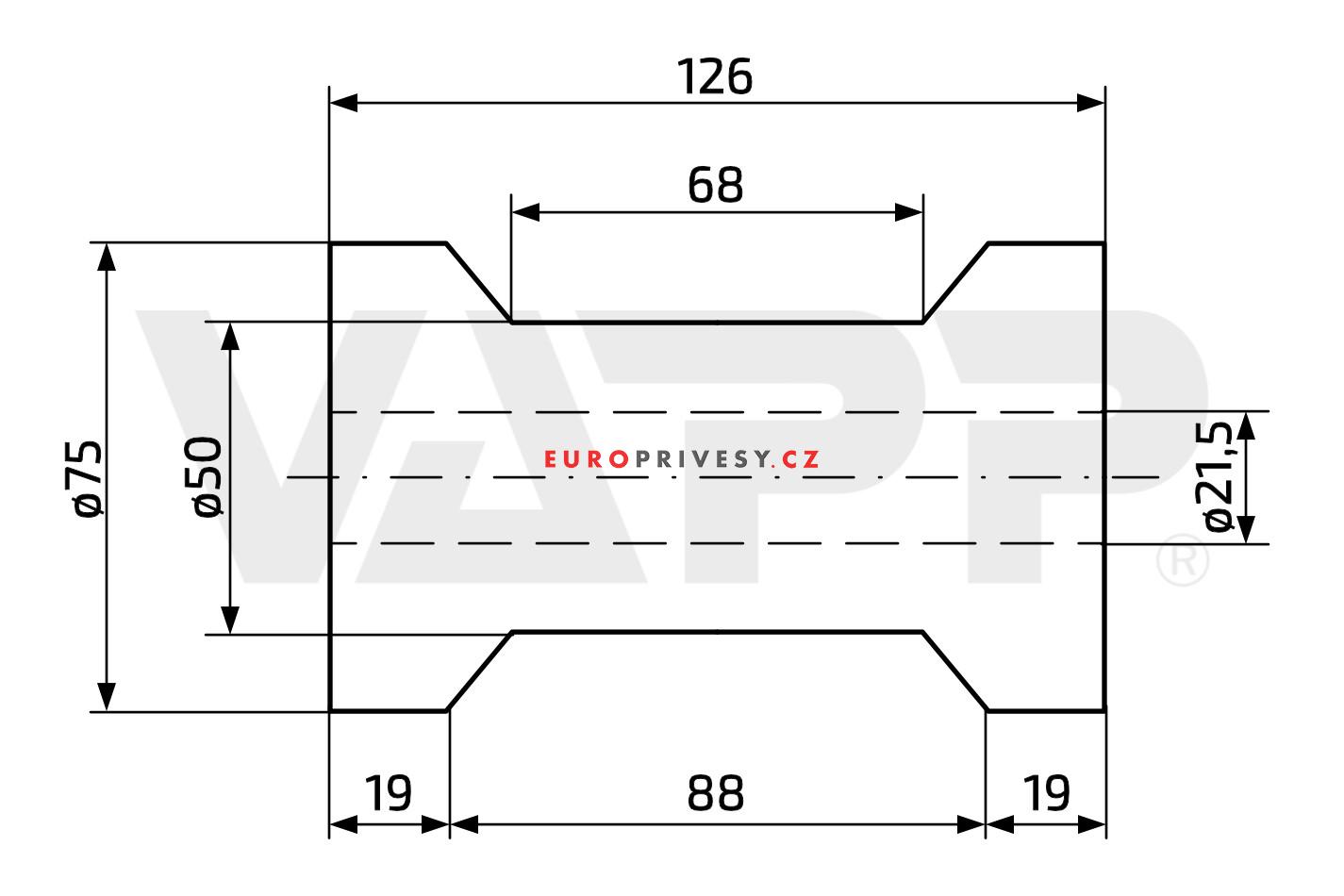 Rolna COMPACT kýlová pr. 75x126 mm/pr. 21,5 mm