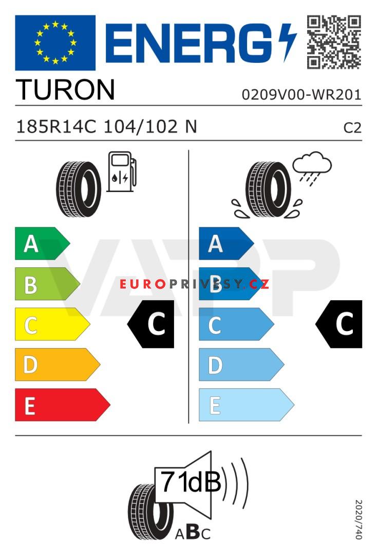 Pneu 185 R14 C 104/102N (900 kg) Turon, TrailerMove 201, M+S