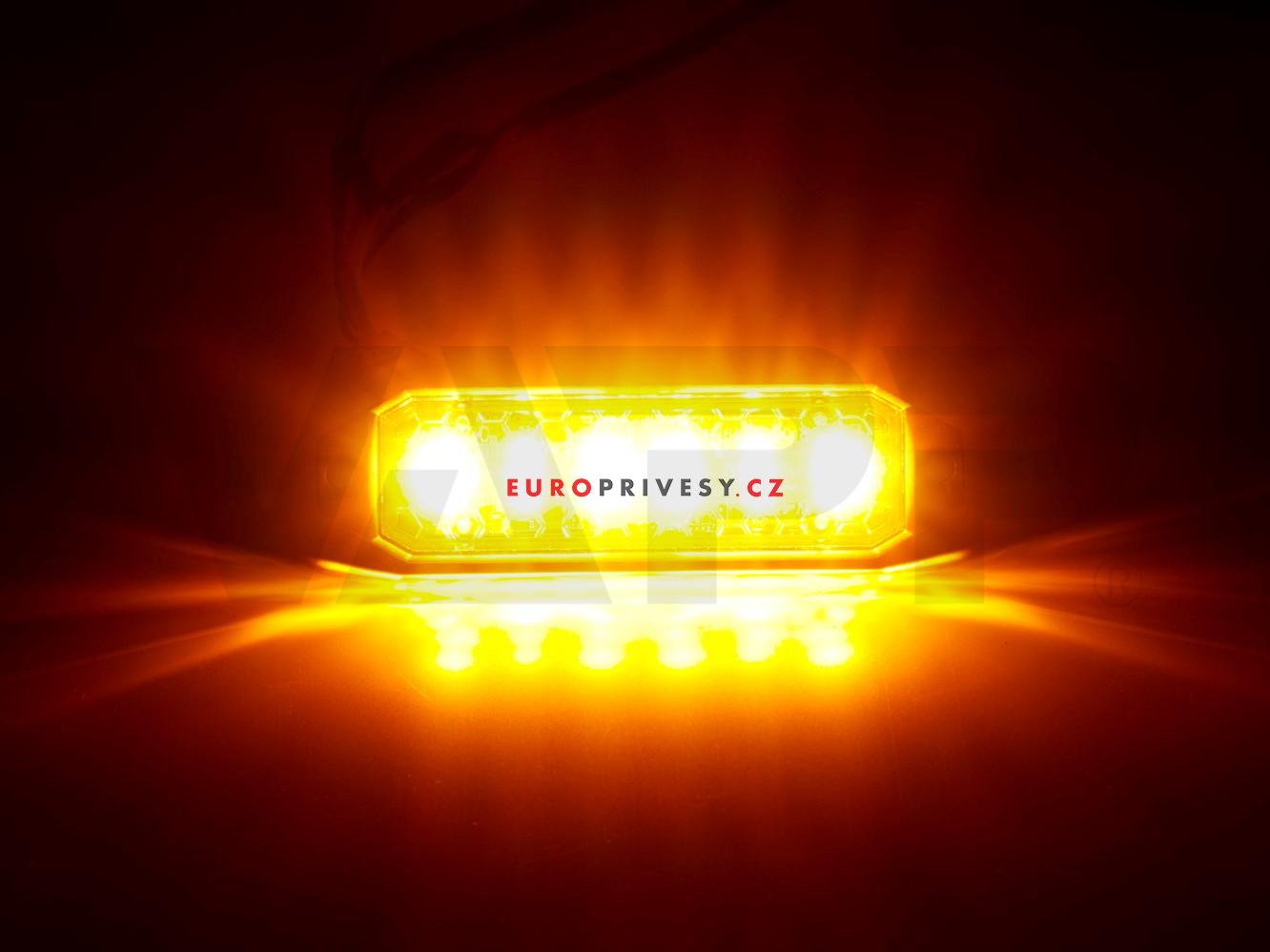 Výstražná záblesková svítilna Lucidity 93007, 6x led, oranžová, plochá