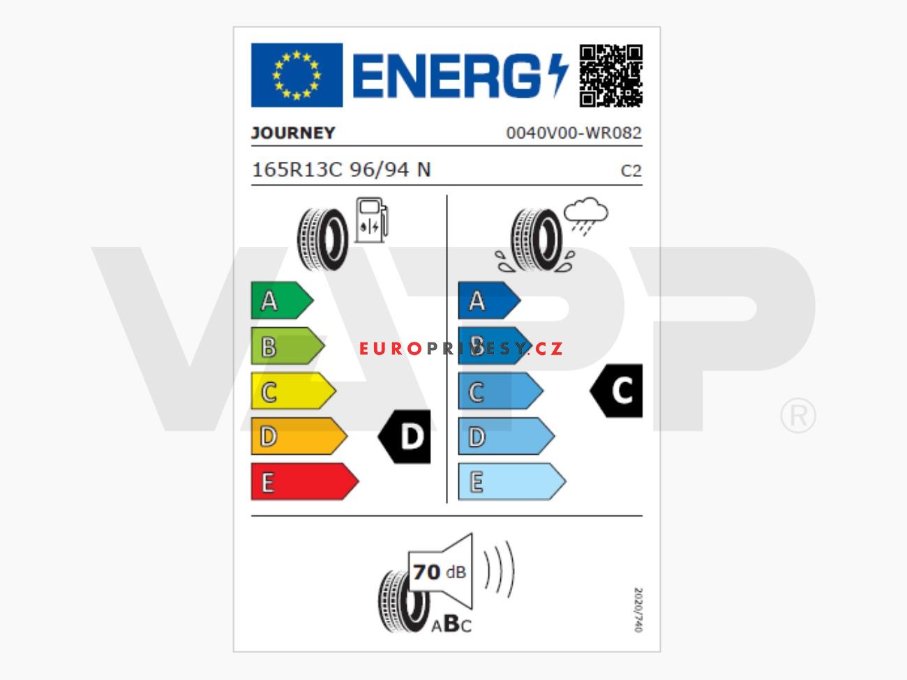 Pneu 165 R13 C 96/84N (710 kg) JOURNEY WR082 M+S