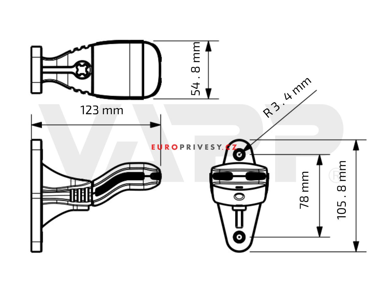 Svítilna doplňková obrysová LED Lucidity Cobra 26563, levá, QS150 (12-24V)