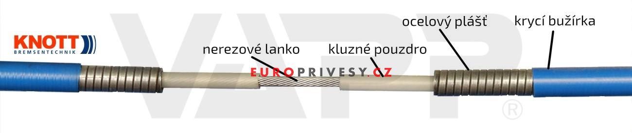 Lanovod brzdový KNOTT nerez, závit M8