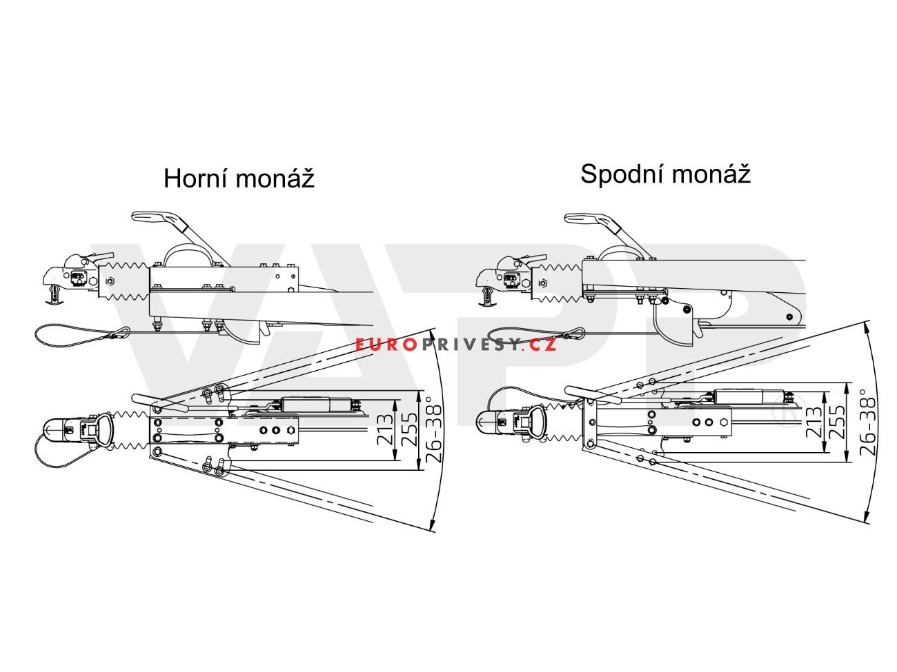 Nájezdová brzda KNOTT KFGL 35-A (plechové těleso)