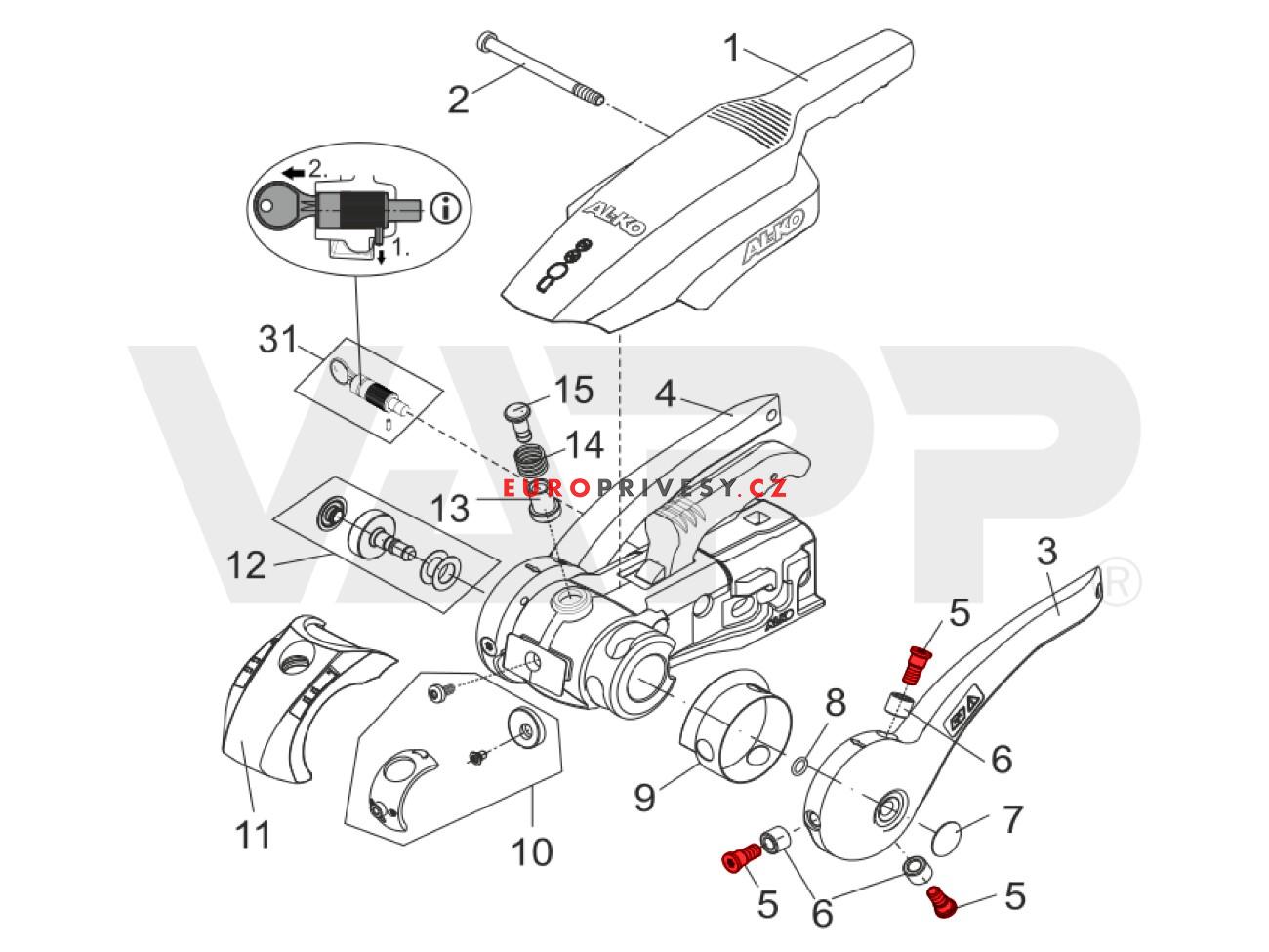 Šroub páky stabilizátoru AKS 3004/3504 (ETI 811607)