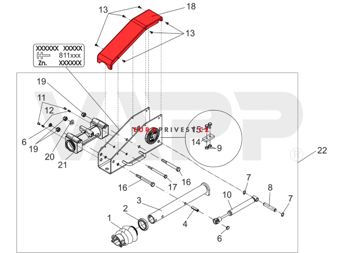 Kryt plastový na nájezdovou brzdu AL-KO 161/251 VB-2 (ETI 811640)