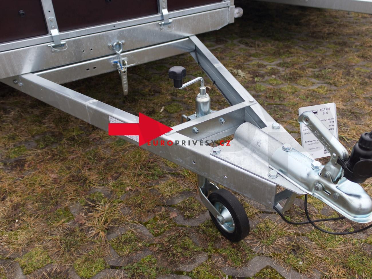 Přední příčka opěrného kolečka Agados Aga Kit (univerzální pro přívěsy řady Aga Kit)