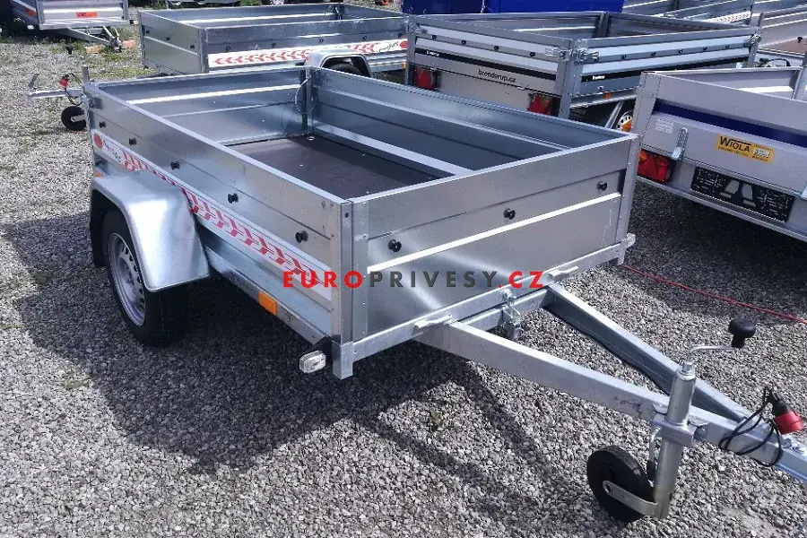 Sklopný brzděný přívěsný vozík BO 1320 H | 204 x 121 cm | 1300 kg