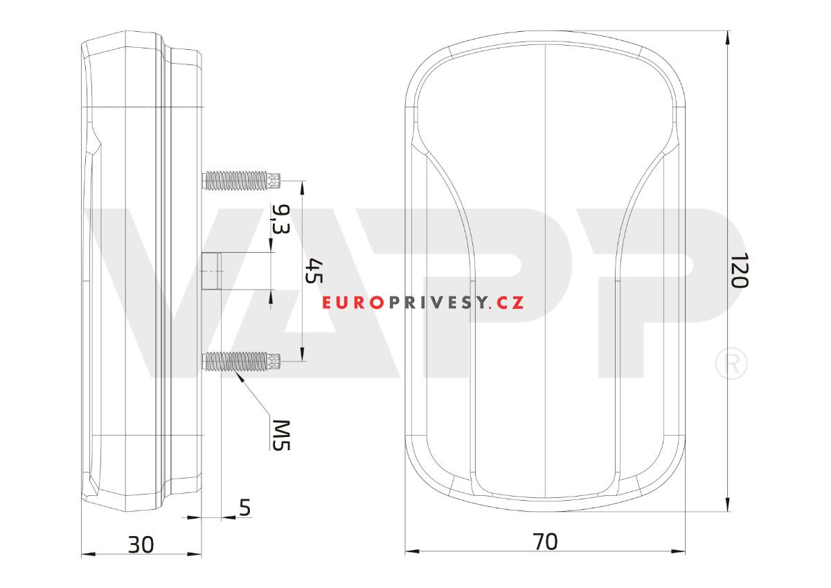Svítilna Fristom FT-350 sdružená LED 12-36V, L/P-BL/BR/KO