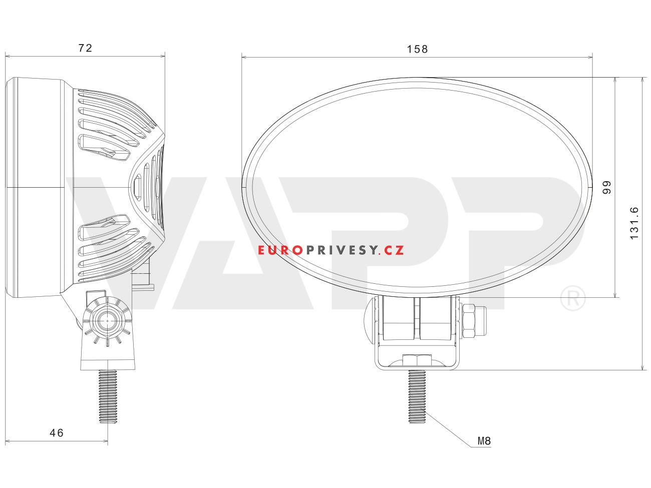 Svítilna pracovní Fristom FT-366 LED, 12-32V, 6200 lm, s kabel 1,5 m