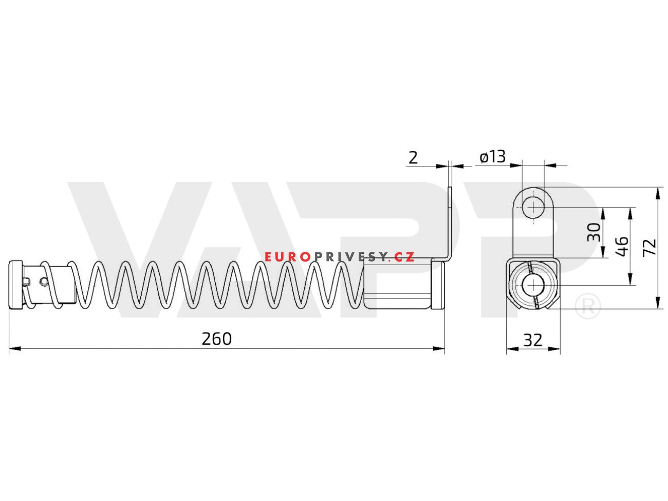 Držák kabeláže KNOTT pružinový pozink, 260 mm