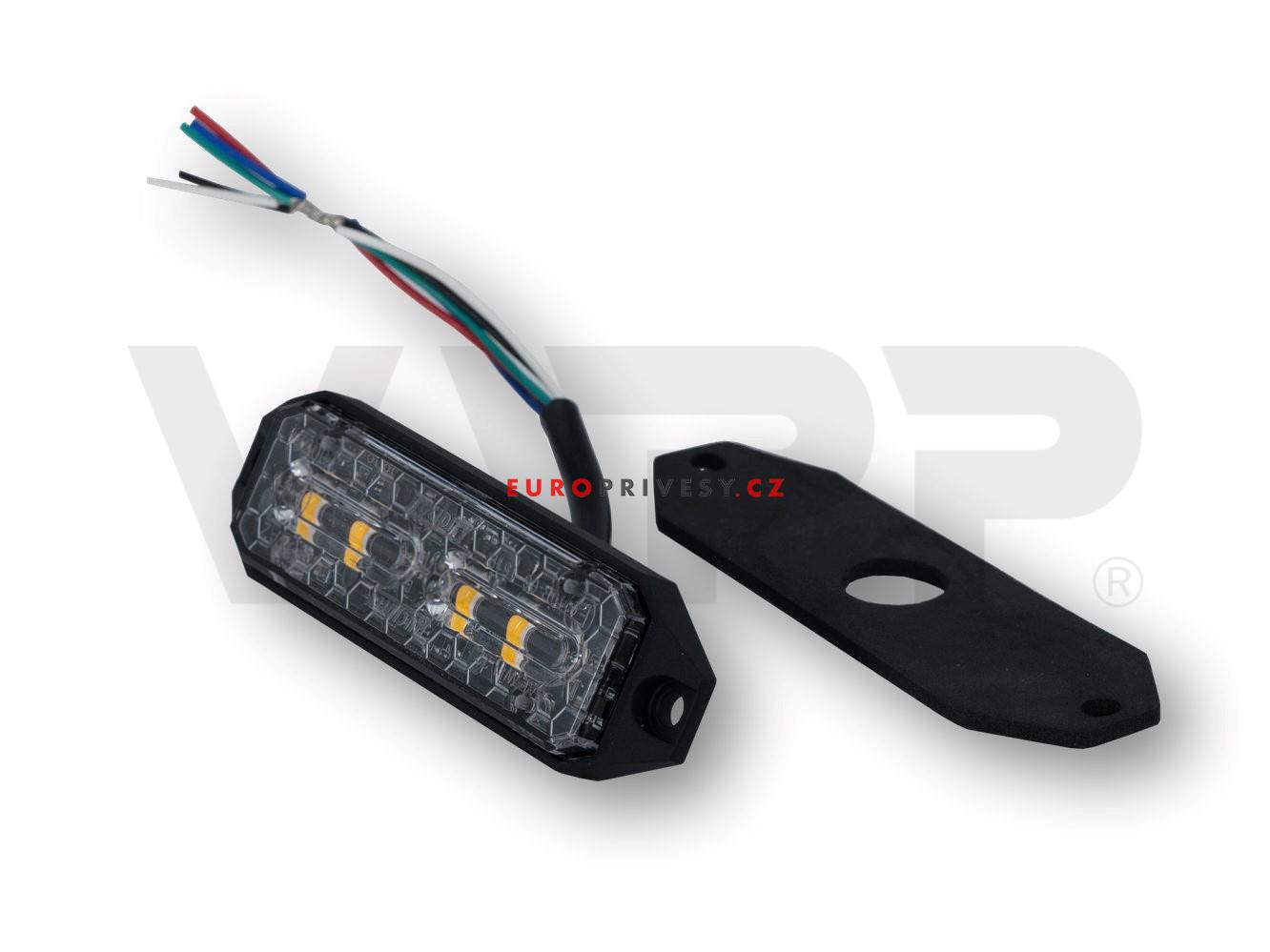 Výstražná záblesková svítilna Lucidity 93007, 6x led, oranžová, plochá