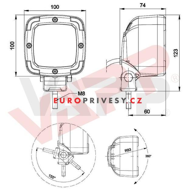 Svítilna pracovní Fristom FT-036 LED diodová, 12-36 V