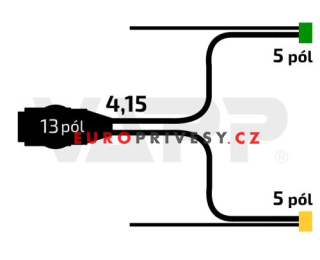 Kabeláž 4,15 m/13-pól/baj5/vývody QS75, Lucidity nekompatibilní