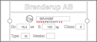 Typový štítek - Brenderup 4260S